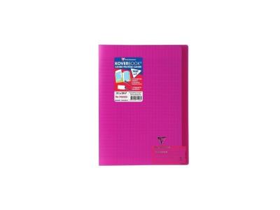 CLAIREFONTAINE Cahier  Koverbook Couverture piqu&eacute; polypro 96 pages S&eacute;y&egrave;s 21 x 29,7 cm Rose