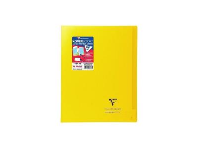 CLAIREFONTAINE  Koverbook Cahier Piqure 48 Pages Avec Rabats - 240 X 320 Mm - 5 X 5 Papier Pefc 90 G - Jaune