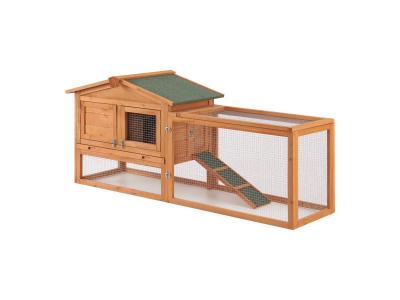 EN.CASA Clapier Oberursel &agrave; deux niveaux 68 x 156 x 52 cm sapin naturel