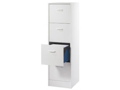 Classeur 4 tiroirs 100 dossiers suspendus - coloris: blanc MATHA414BL