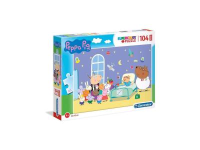 CLEMENTONI  puzzle H&ocirc;pital des cochons Peppa 104 pi&egrave;ces 62 x 42 cm 
