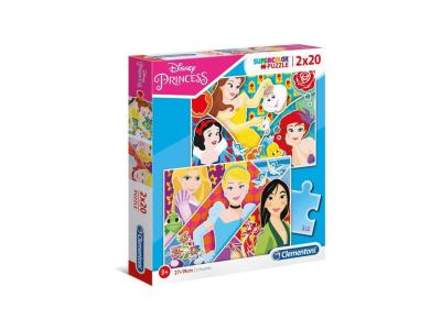 CLEMENTONI  puzzle SupercolorPrincesse junior 2 puzzles 