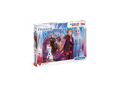 CLEMENTONI Puzzle 104 pi&egrave;ces  Supercolor Disney Frozen 2