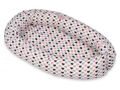 Cocon gigoteuse coeurs roses-noirs-gris 42301