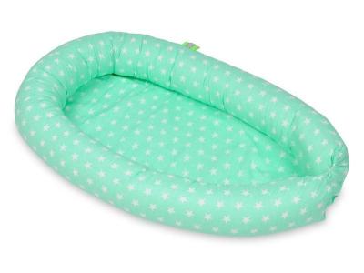  Cocon gigoteuse etoiles blanches sur fond bleu menthe 42301