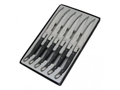 PRADEL EXCELLENCE  Bo&icirc;te de 6 couteaux de table Laguiole - Postiche gris - Lame en acier inoxydable