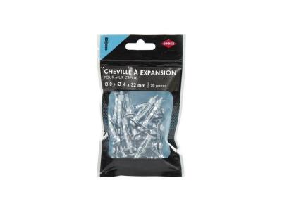 COGEX  85234 Cheville parapluie m&eacute;tallique, Gris, Set de 20 Pi&egrave;ces