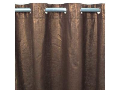 COMETE - Rideau Coton, lin et lurex 140 x 250 cm Marron Chocolat