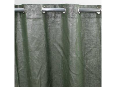 COMETE - Rideau Coton, lin et lurex 140 x 250 cm Vert Kaki