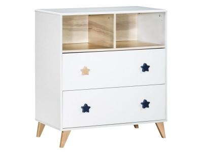 SAUTHON Commode 2 Tiroirs 2 Niches Oslo Poign&eacute;e Etoile -  Meubles