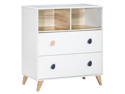 SAUTHON Commode 2 Tiroirs 2 Niches Oslo Poign&eacute;e Goutte -  Meubles