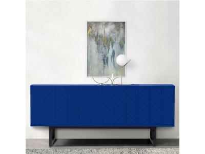 Terre de Nuit Commode 3 portes avec imprim&eacute; chevron bleu - CO0068