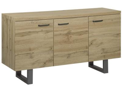 Commode moderne imitation en bois clair avec 3 portes