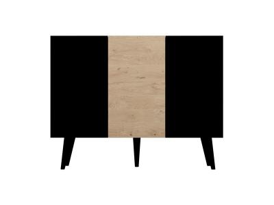 Commode Toronto pour Salon 120 cm couleur Ch&ecirc;ne&Noir