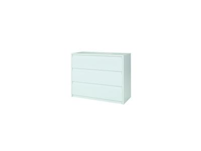 Commode 3 tiroirs - 110x87x46 cm - blanc brillant - collection verona 