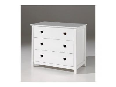 Commode 3 tiroirs en bois blanc CO2001 