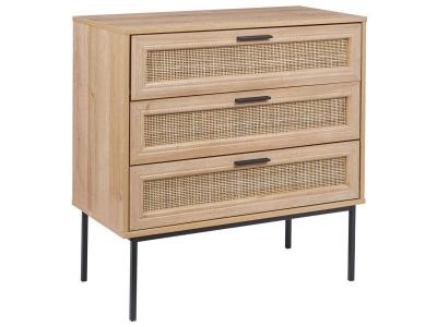 Commode 3 tiroirs en bois clair pasco 447827 
