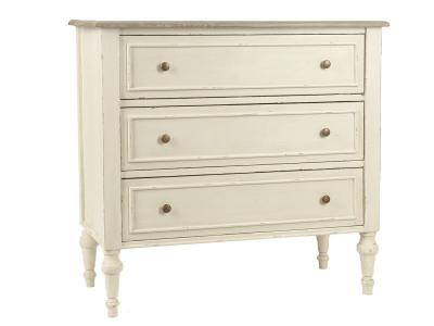 Commode 3 tiroirs L&eacute;gende - Amadeus - Blanc - Bois