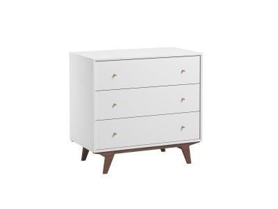 Vox Commode 3 tiroirs Mid - Blanc et bois