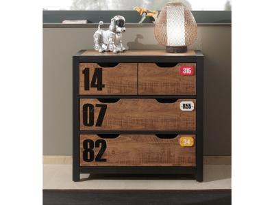 Commode 4 tiroirs bois naturel