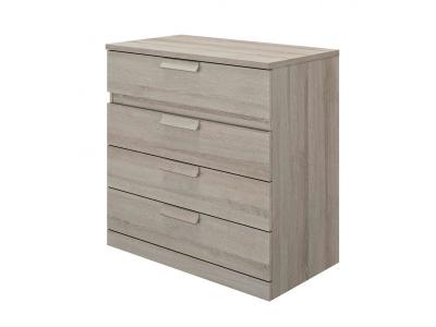 Terre de Nuit Commode 4 tiroirs en bois gris clair - CO5030