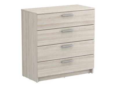 Commode 4 tiroirs en bois imitation ch&ecirc;ne shannon - CO180
