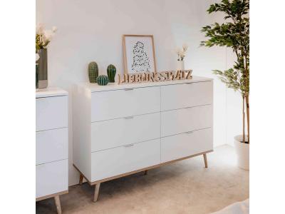 Terre de Nuit Commode 6 tiroirs blanc - CO7781-2