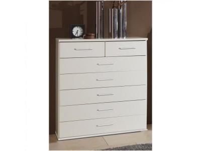 Commode 7 tiroirs DINGLE finition coloris blanc blanc Bois Inside75 