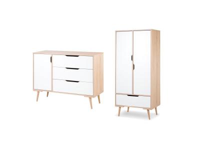 PETITS MEUBLES Commode et armoire littlesky by klups sofie h&ecirc;tre et blanc