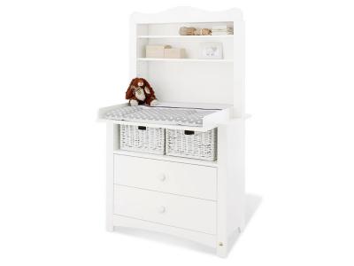 PINOLINO Table &agrave; langer pour b&eacute;b&eacute;s avec &eacute;tag&egrave;re blanc Florentina 
