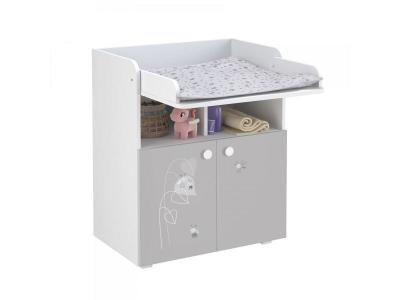 GENERIQUE Commode &agrave; langer polska amis zen blanc-gris 0001535.55
