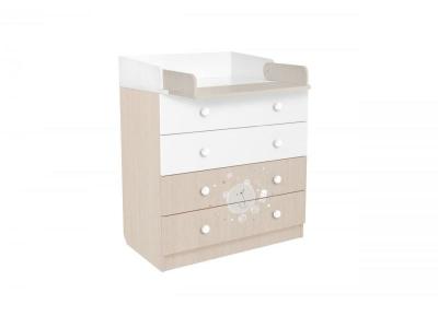 GENERIQUE Commode &agrave; langer volga teddy blanc-naturel 0001530.62