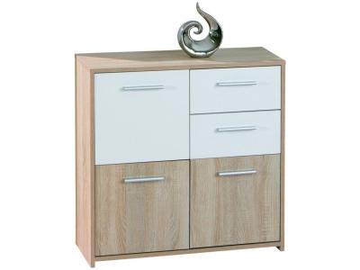 Commode avec 3 portes et 2 tiroirs Ch&ecirc;ne de Sonoma, Dim : 77 x 30 x 77 cm