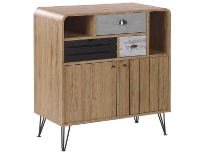 Commode compos&eacute; de 3 tiroirs et 2 portes imitation bois