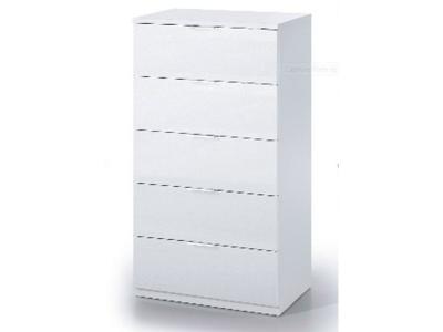 Commode avec 5 tiroirs coloris blanc artic - 110 x 60 x 40 cm --