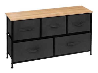 Pegane Commode Basse Gris Fonc&eacute;/Naturel