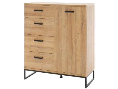 Commode coloris ch&ecirc;ne Grandson - Longueur 101 x Hauteur 116 x Profondeur 44 cm
