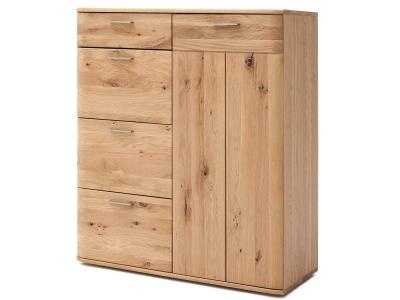 Commode coloris ch&ecirc;ne poutre blanchi huil&eacute; - longueur 100 x hauteur 118 x profondeur 44 cm