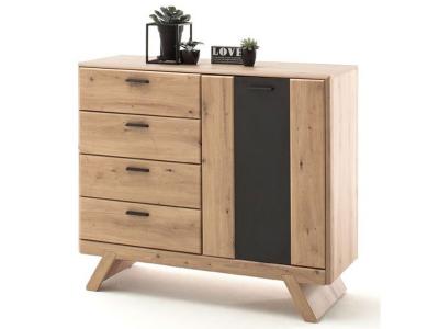 Commode de rangement coloris ch&ecirc;ne - Longueur 119 x Hauteur 103 x Profondeur 44 cm