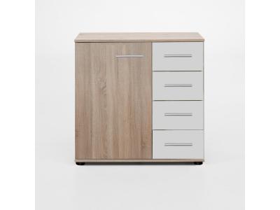 Commode de rangement imitation chene - 81 X 83 X 41 Cm.-PEGANE