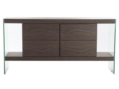 Commode en bois avec 4 tiroirs - largeur 160 x hauteur 80 x profondeur 45 cm