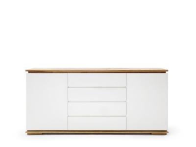 Commode en ch&ecirc;ne massif laqu&eacute; blanc mat - l172 x h81 x p40 cm -pegane-