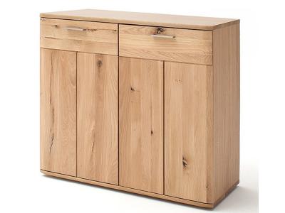 Commode en ch&ecirc;ne poutre blanchi huil&eacute; - Longueur 100 x Hauteur 86 x Profondeur 44 cm