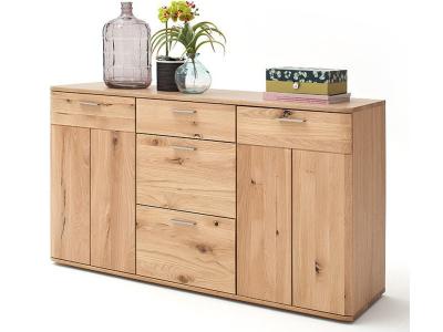 Commode en ch&ecirc;ne poutre blanchi huil&eacute; - Longueur 150 x Hauteur 84 x Profondeur 44 cm