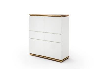 Commode en laque blanc mat - L102 x H115 x P40 cm -PEGANE-