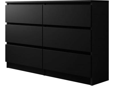 Habitat Et Jardin - Commode Malwa M6 - 120 x 30 x 77 cm - Noir - Noir.