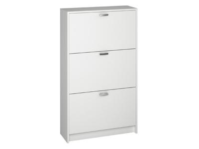 Commode Meuble &agrave; chaussures, coloris blanc - Longueur 70 x Hauteur 120 x Profondeur 25 cm