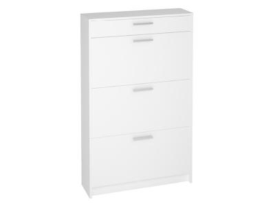 Commode meuble &agrave; chaussures coloris blanc - Longueur 75 x Profondeur 50 x Hauteur 100 cm