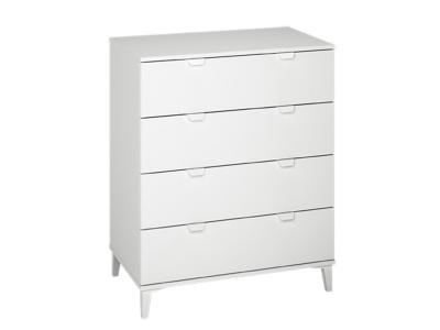 Commode Meuble de rangement coloris blanc - Hauteur 98 x Longueur 80 x Profondeur 48 cm