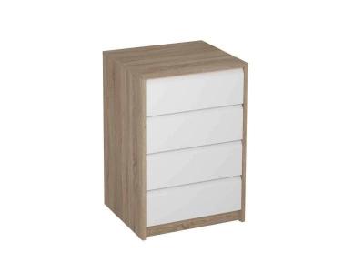 Commode Meuble de rangement coloris ch&ecirc;ne / blanc - Longueur 50 x Hauteur 73.4 x Profondeur 45 cm
